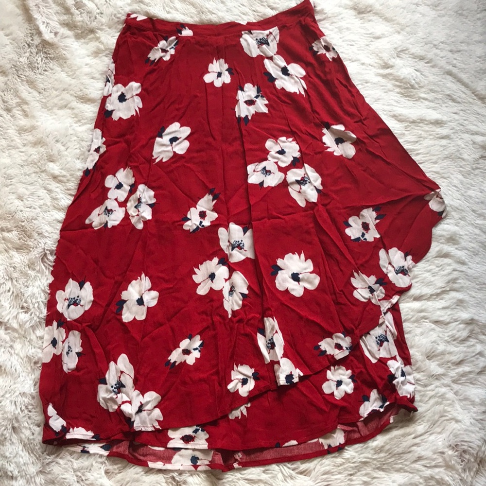 Flower Print Wrap Skirt